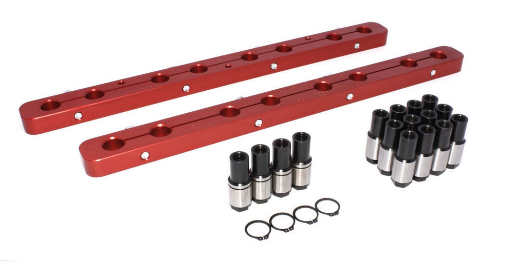 Comp Cams 4007 Rocker Arm Stud Girdle, 3/8-24 in Thread Studs, Aluminum, Red Anodized, Small Block Chevy, Kit
