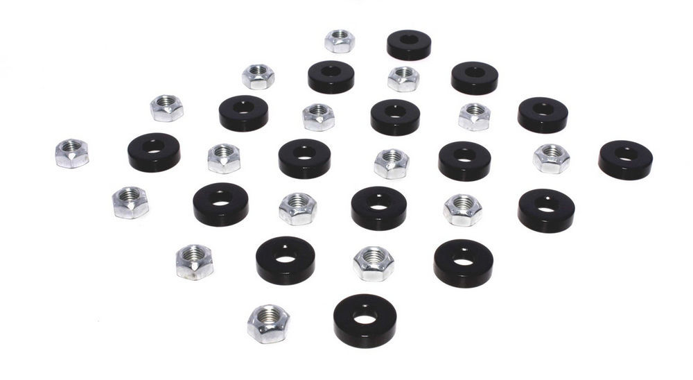Comp Cams 4610-16 Rocker Arm Nut, 5/16-24 in Thread, Conversion to Adjustable, Steel, Black Oxide, Small Block Ford, Kit