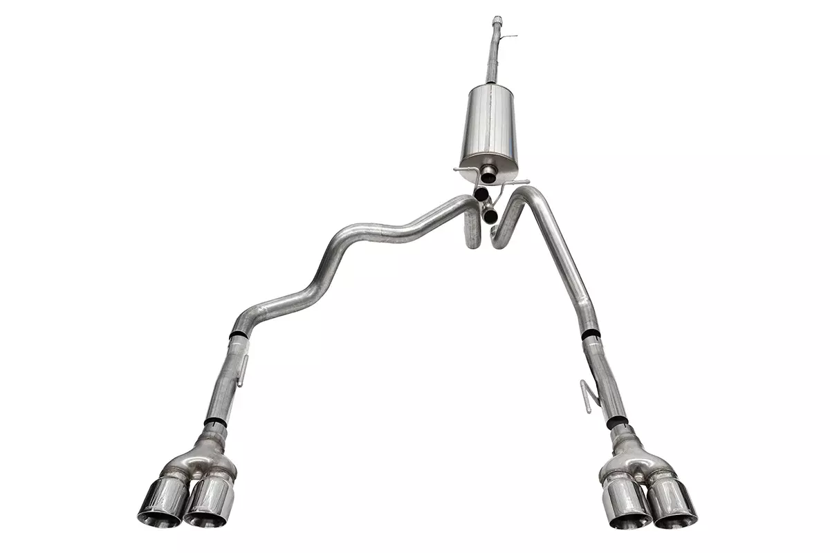 Corsa 2019-2025 GMC Sierra 1500 Cat-Back Dual Rear Exit with Twin 4in Polished Pro-Series Tips thumbnail 9