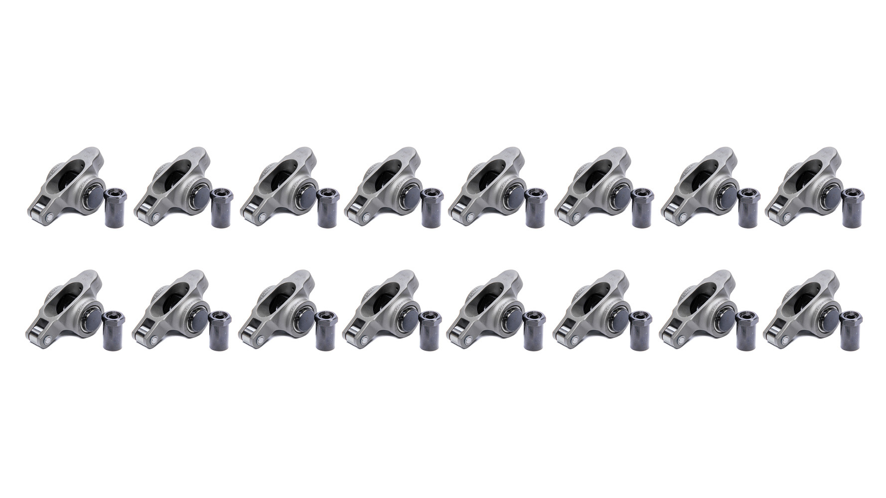 Crower Cams 73612-16 Rocker Arm, 7/16 in Stud Mount, 1.60 Ratio, Full Roller, Stainless, Natural, Small Block Ford, Set of 16