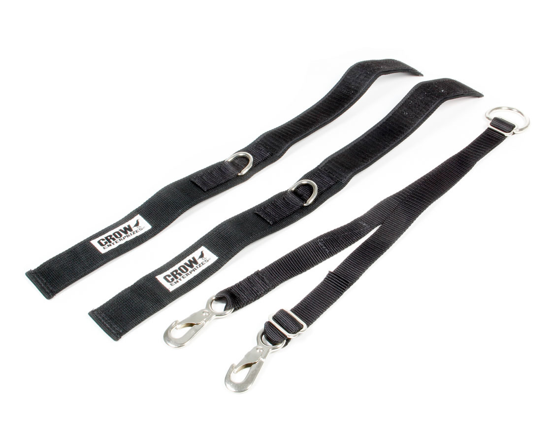 Crow Safety 11574A Arm Restraint Harness, SFI 3.3, Individual Straps, 2 in Wide Cuffs, Black, Pair