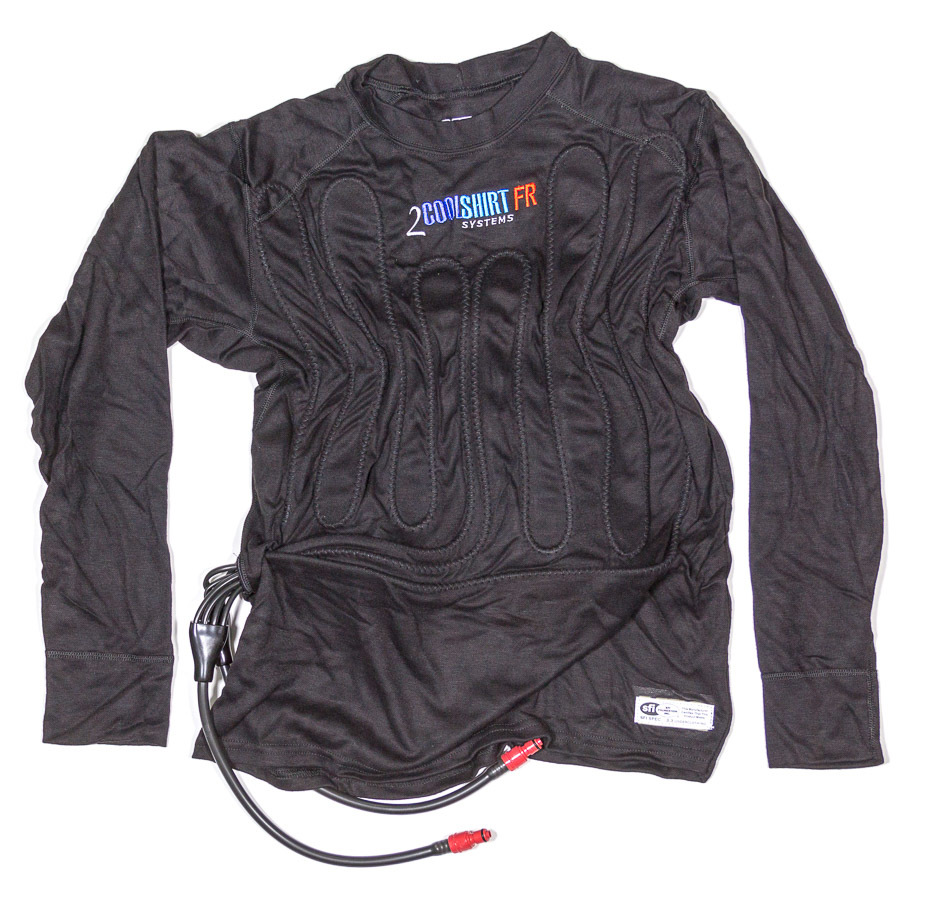 Cool Shirt 1024-2042 Cooling Shirt, 2 CoolShirt, Kink Free Water Tubing, SFI 3.3, Moisture Wicking Cotton, Compression Style, Long Sleeve, Black, Large, Each