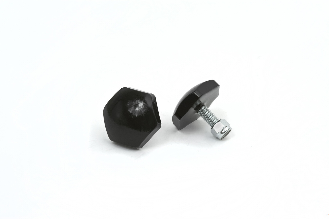 Daystar Polyurethane Bump Stops KU09007BK Stops, Hex Shape, Polyurethane, Black, 2.031 in. Diameter, 0.688 in. Height, 3/8-16 in. Stud, Pair thumbnail 2
