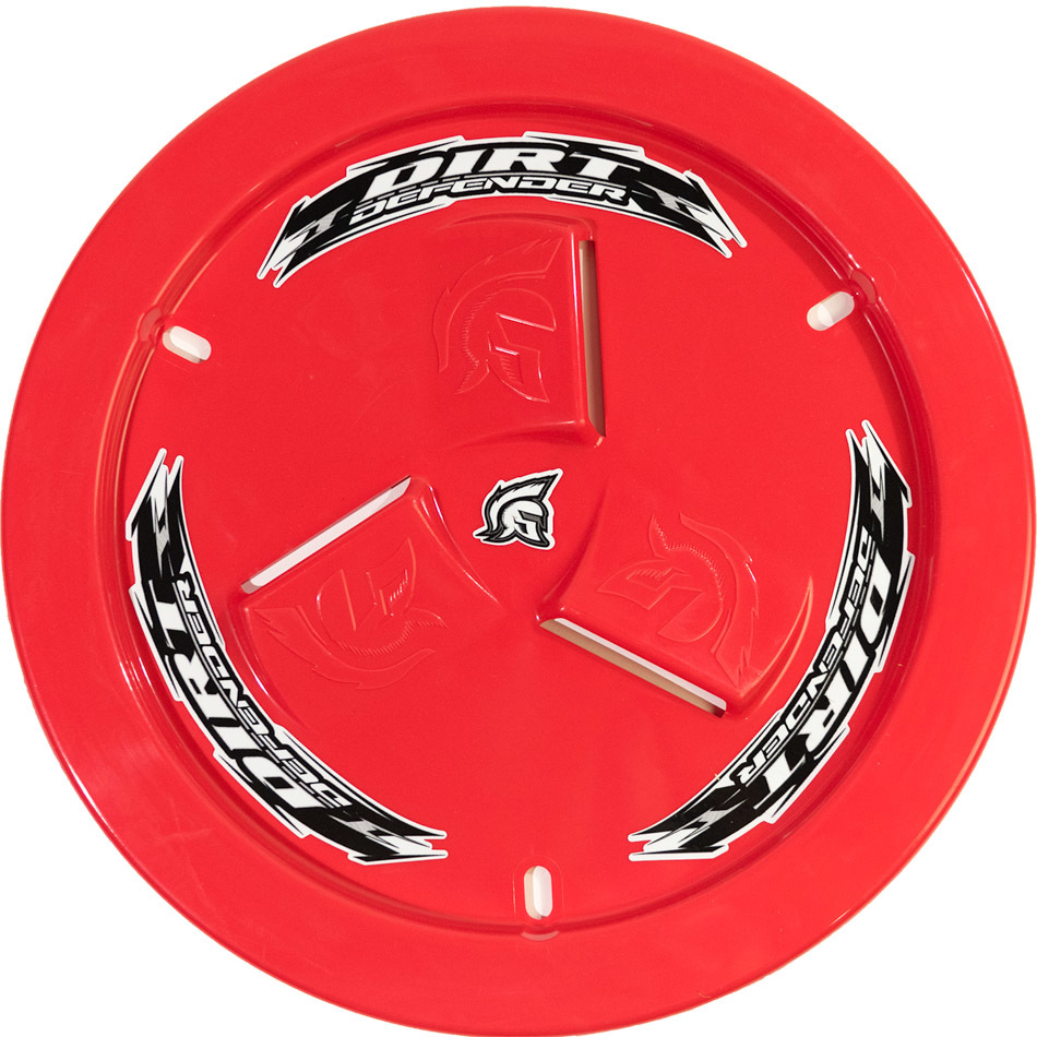 Dirt Defender 10190 Mud Cover, Bolt-On, Hardware Included, Vented, Cover Only, Plastic, Red, 15 in Wheels, Each