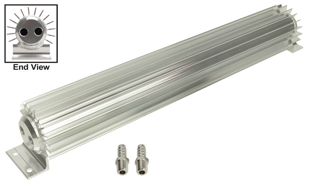 Derale Heat Sink Fluid Coolers 13262 Cooler, Type, 2-Pass, Aluminum, 20.25 in. x 2.188 in. x 3.25 in., 1/4 in. NPT, Inlet, Outlet thumbnail 2