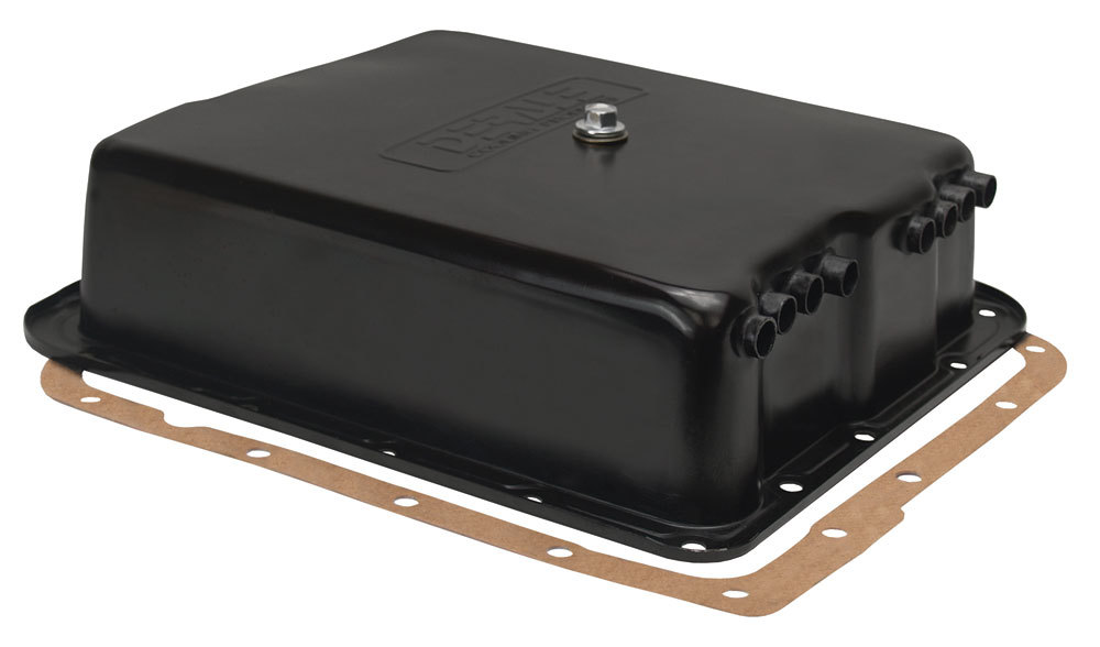 Derale 14204 Transmission Pan, Cooling, 3-5/8 in Deep, Adds 2.13 qt Capacity, Steel, Black Paint, 4L60E / 700R4, Each