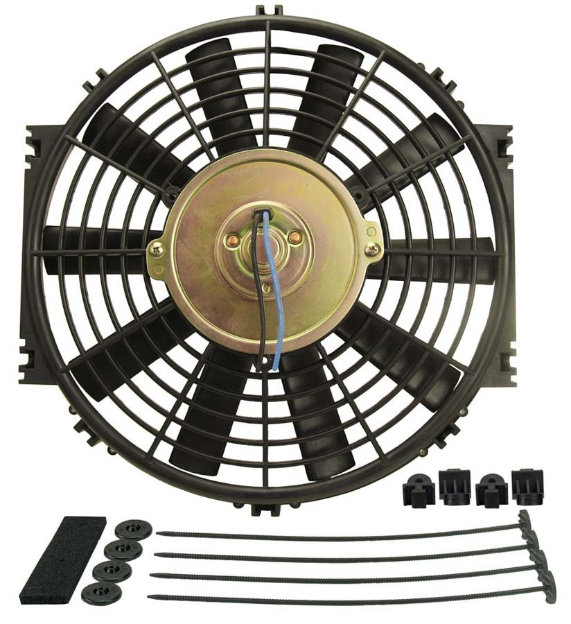 Electric Cooling Fan - 10 in Fan - Push / Pull - 500 CFM - Straight Blade - 11-1/4 x 11 in - 2-3/8 in Thick - Plastic - Each
