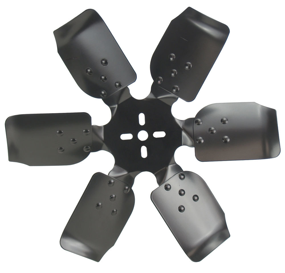Mechanical Cooling Fan - Rigid Race - 17 in Fan - 6 Blade - 5/8 in Pilot - Universal Bolt Pattern - Steel - Black Powder Coat - Each
