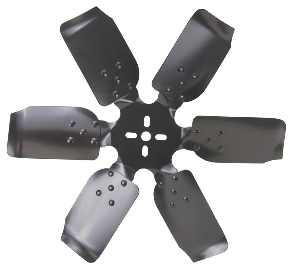 Mechanical Cooling Fan - Reverse Rotation Rigid Race - 19 in Fan - 6 Blade - 5/8 in Pilot - Steel - Black Powder Coat - Universal Bolt Pattern - Each