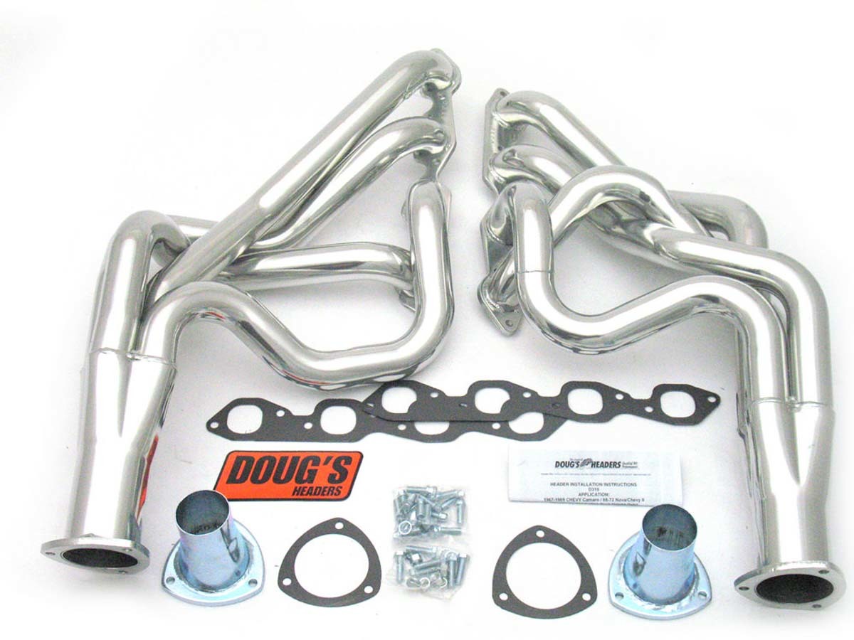 Dougs Headers D319 Headers, Full Length, 2-1/8 in Primary, 3-1/2 in Collector, Steel, Ceramic, Big Block Chevy, GM F-Body 1967-69 / X-Body 1968-74, Pair