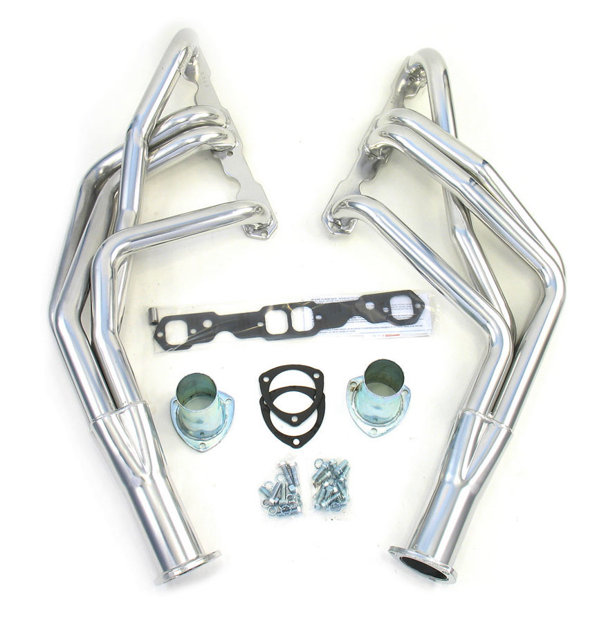 Dougs Headers D368 Headers, Full Length, 1-3/4 in Primary, 3 in Collector, Steel, Ceramic, Small Block Chevy, GM F-Body 1967-69 / X-Body 1968-74, Pair