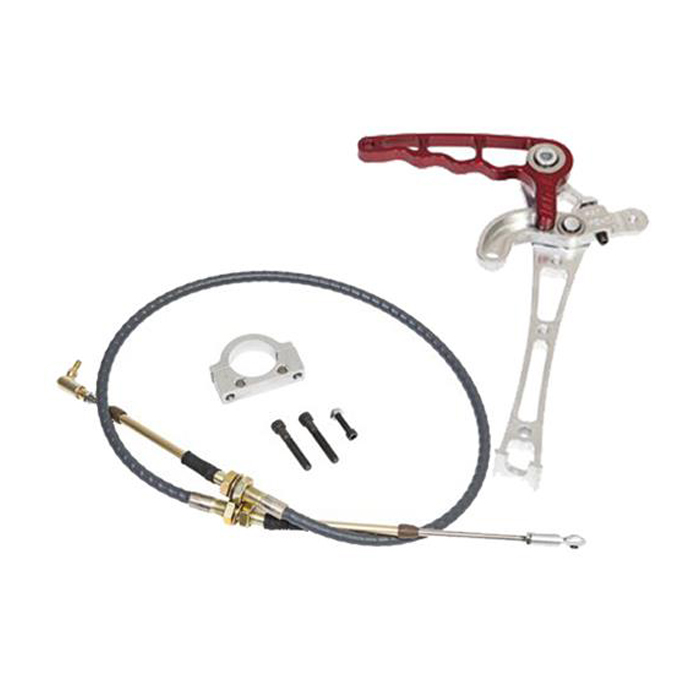 Diversified Machine SRC-2400 Shifter Assembly, StratoShifter, 1 Lever, Cable / Hardware / Quick Disconnect, Aluminum, Red Anodized, Quick Change Rear Ends, Kit
