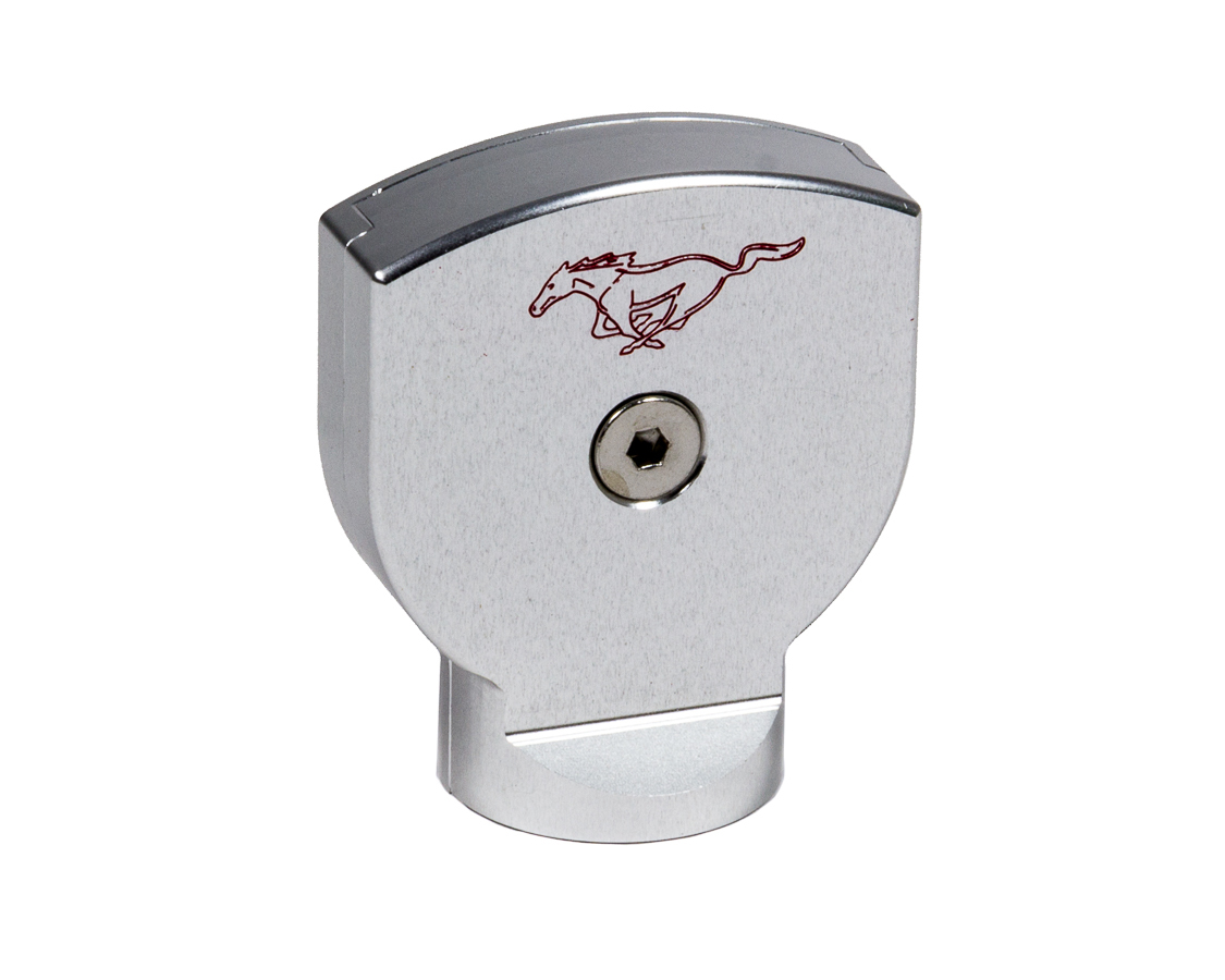 Engine Dipstick Handle - Pony Logo - Aluminum - Clear Anodized - All Engines - Ford Mustang 2015-17 - Each