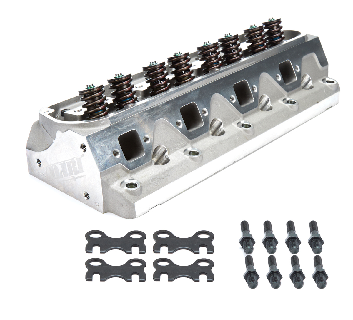 Dart 128221 Cylinder Head, SHP, 2.020 in / 1.600 in Valve, 175 cc Intake, 62 cc Chamber, 1.250 in Springs, Angle Plug, Aluminum, Small Block Ford, Each