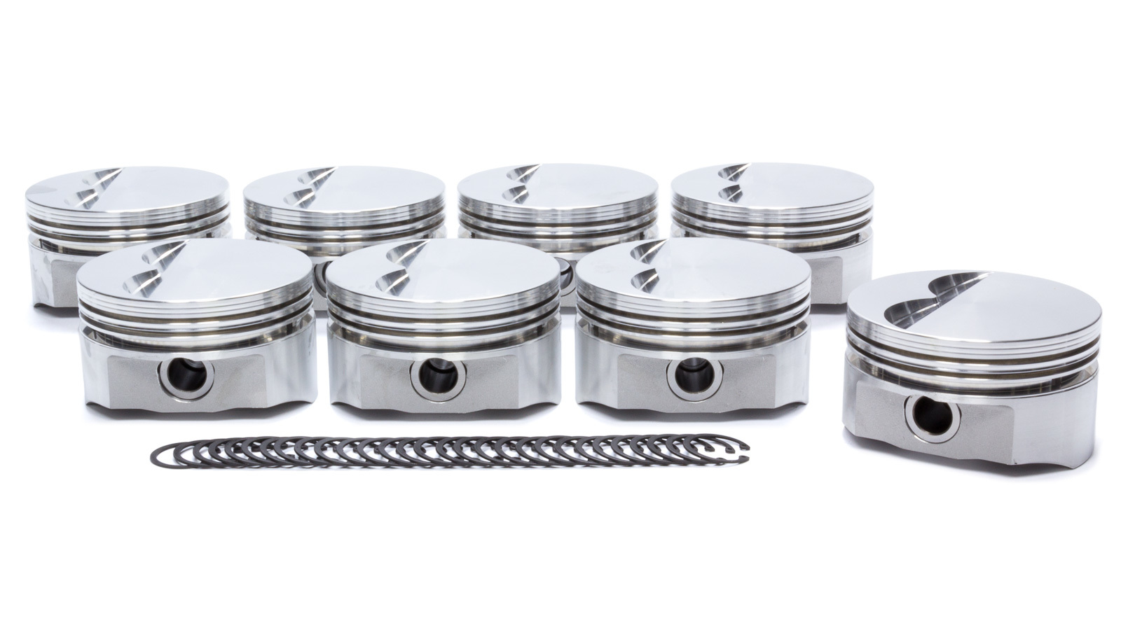 DSS Racing 8710-4040 Piston, E Series, Forged, 4.040 in Bore, 5/64 x 5/64 x 3/16 in Ring Grooves, Minus 5.00 cc, Small Block Chevy, Set of 8