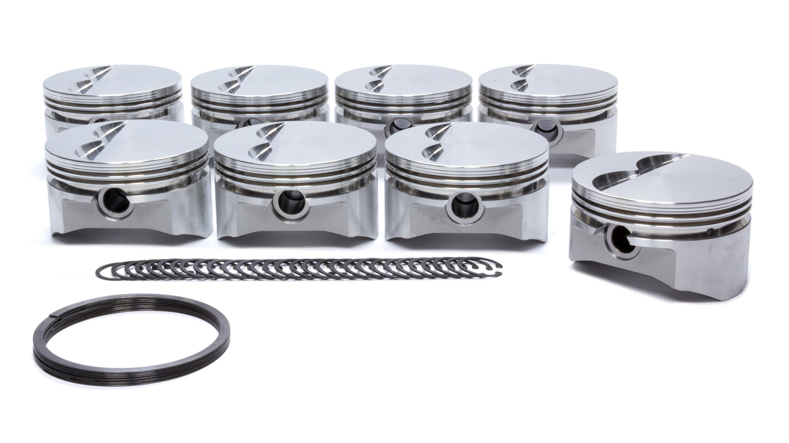 DSS Racing 8715-4030 Piston, E Series, Forged, 4.030 in Bore, 5/64 x 5/64 x 3/16 in Ring Grooves, Minus 5.00 cc, Small Block Chevy, Set of 8