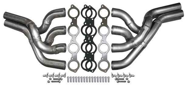 Dynatech 760-44410 Headers, Drag, Weld-Up Kit, 2-3/8 to 2-1/2 in Primary, Collector Required, Steel, Big Block Chevy, Strut Front Chassis, Kit