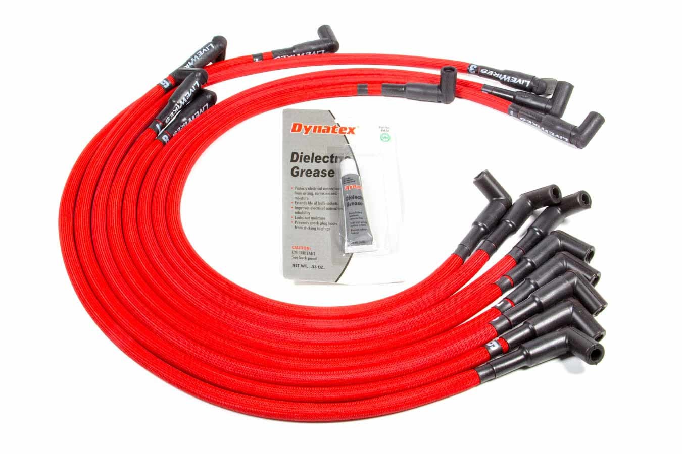 Performance Distributors C9051RD Spark Plug Wire Set, Livewires, Spiral Core, 10 mm, Red, 90 Degree Plug Boots, HEI Style Terminal, GM V8, Kit