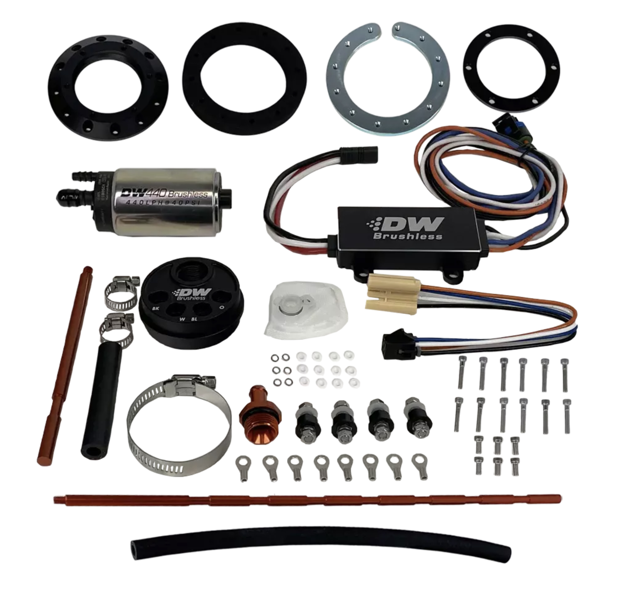 Deatschwerks 9-441-C102-5008 Fuel Pump, DW440, Electric, In-Tank, Mounting Collar Included, 440 lph, Install Kit, Gas / Ethanol, Speed Controller Included, Kit