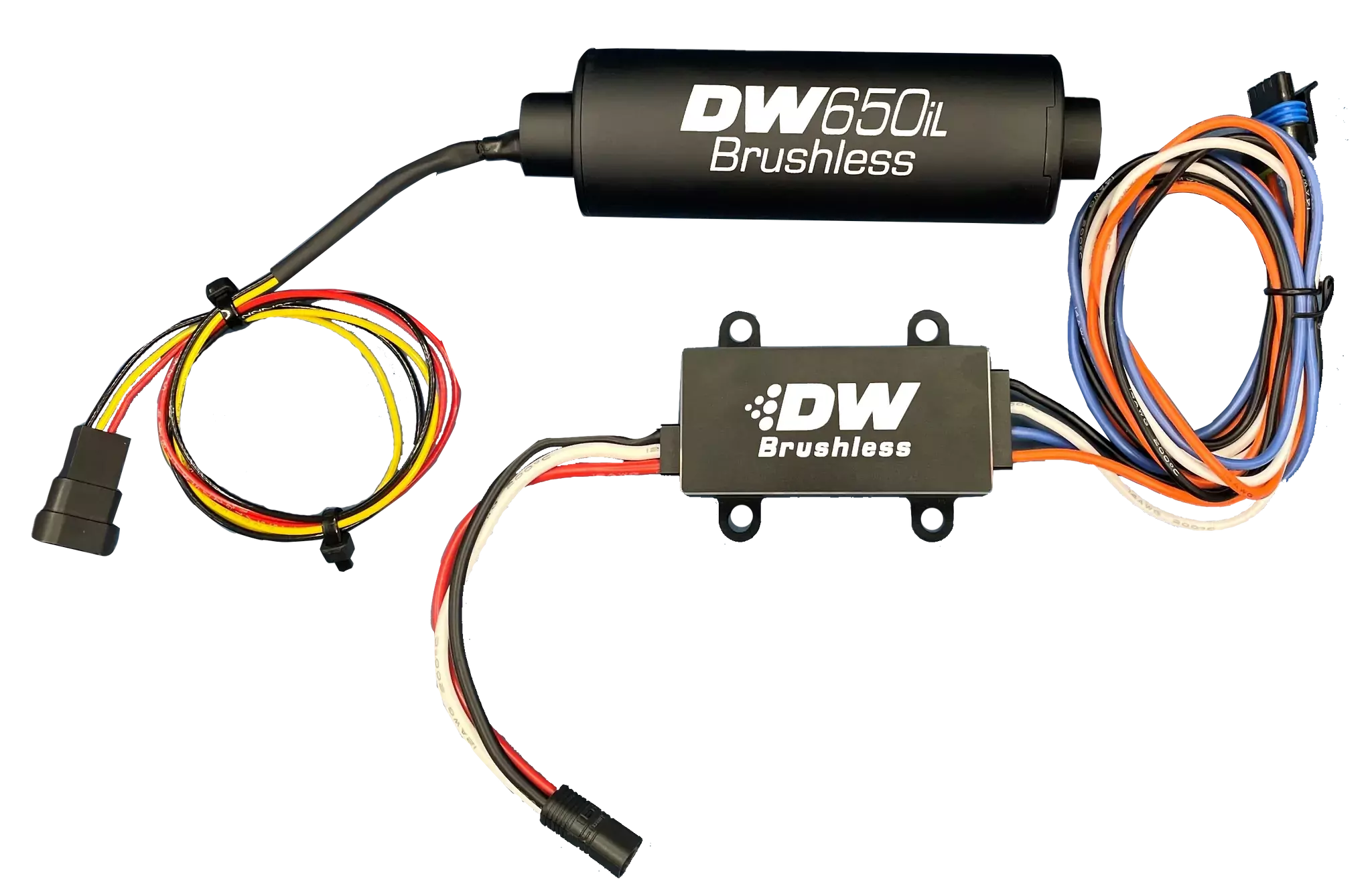 Deatschwerks 9-650-C105 Fuel Pump, DW650iL, Electric, In-Tank, Brushless, 650 lph, 40 psi, 8 AN Outlets, Install Kit, Gas / Methanol / E85, Single / Dual Speed Controller Included, Kit