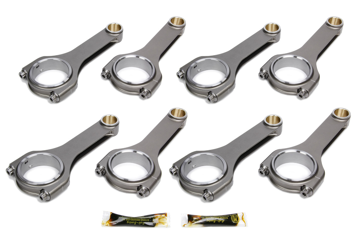 Dyers Rods 6000NLSBCLJ7200AD Connecting Rod, Ultra Light Series, H-Beam, 6.000 in Long, Bushed, 7/16 in Cap Screws, Forged Steel, Small Block Chevy, Set of 8