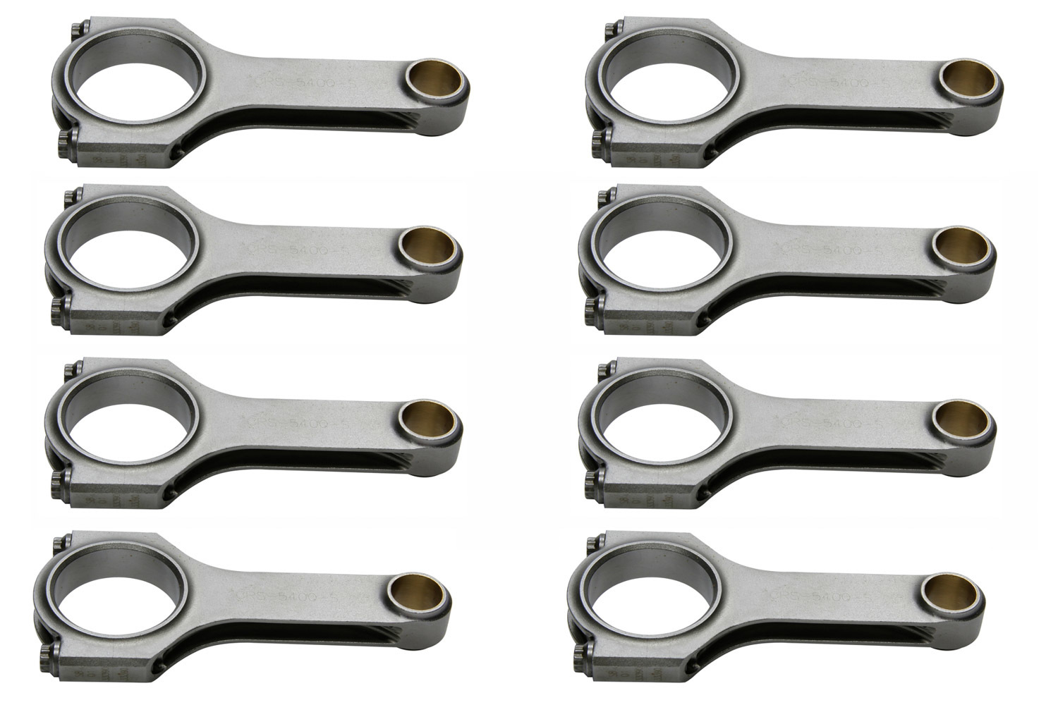 Eagle CRS5400S3D - Connecting Rod, H Beam, 5.400 in Long, Bushed, 7/16 in Cap Screws, Forged Steel, Small Block Ford, Set of 8