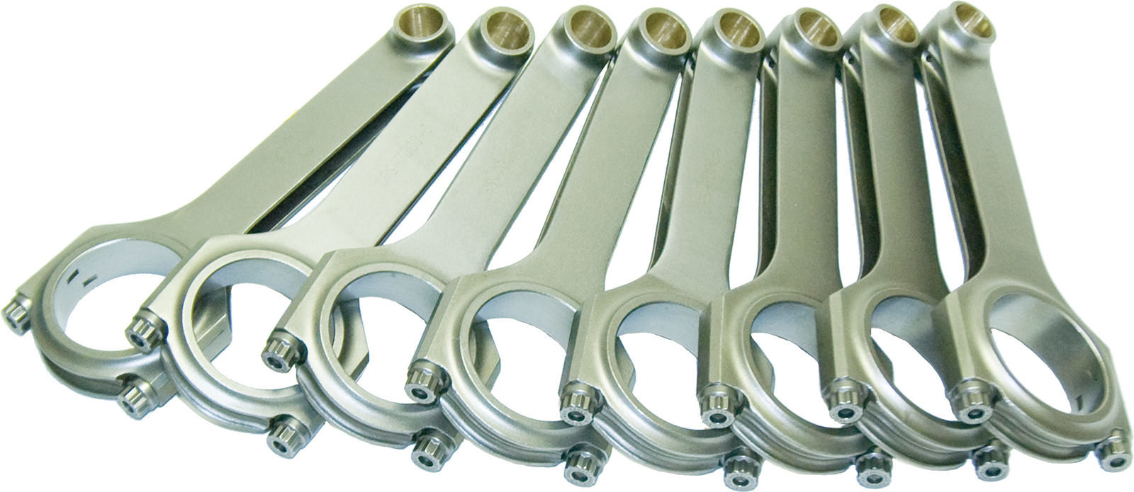 Eagle CRS7000C3D Connecting Rod, H Beam, 7.000 in Long, Bushed, 3/8 in Cap Screws, Forged Steel, Ford Flathead, Set of 8