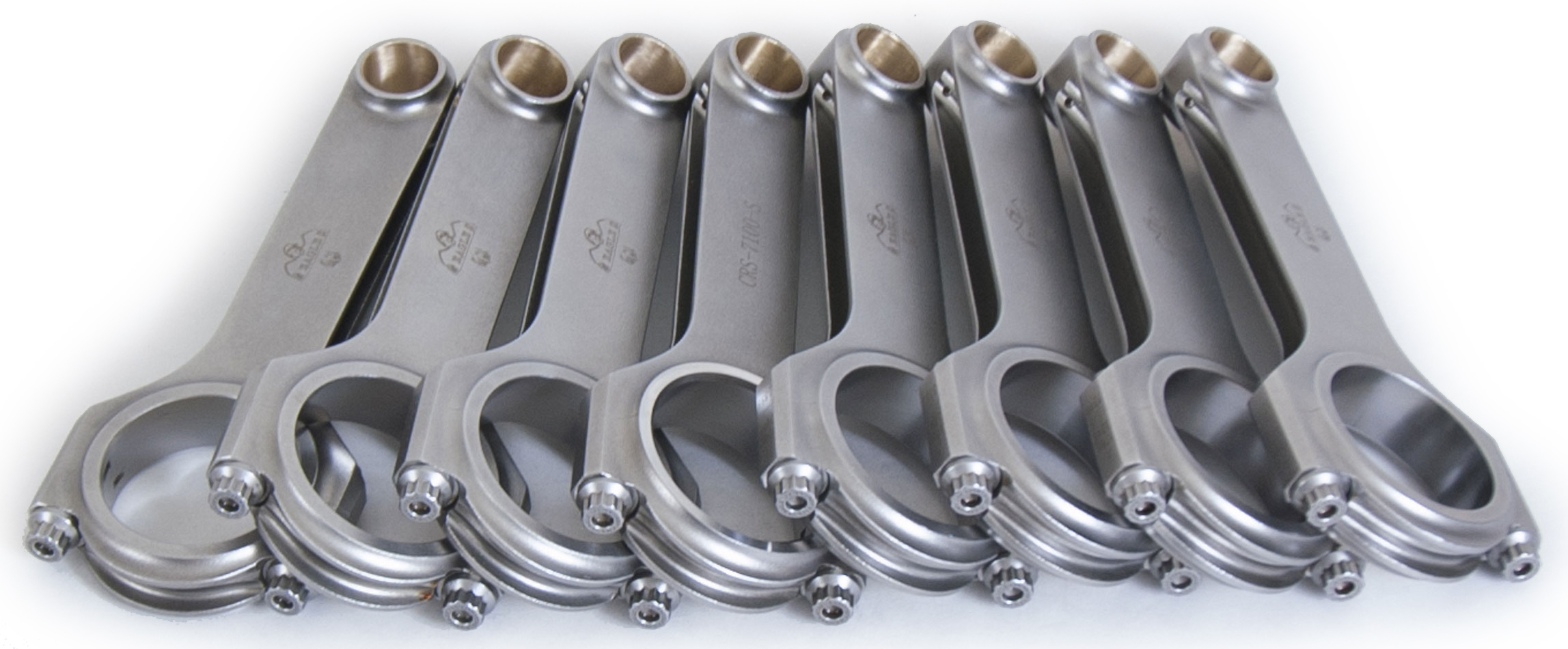 Eagle CRS71003D - Connecting Rod, H Beam, 7.100 in Long, Bushed, 7/16 in Cap Screws, Forged Steel, Big Block Chevy / Oldsmobile V8, Set of 8