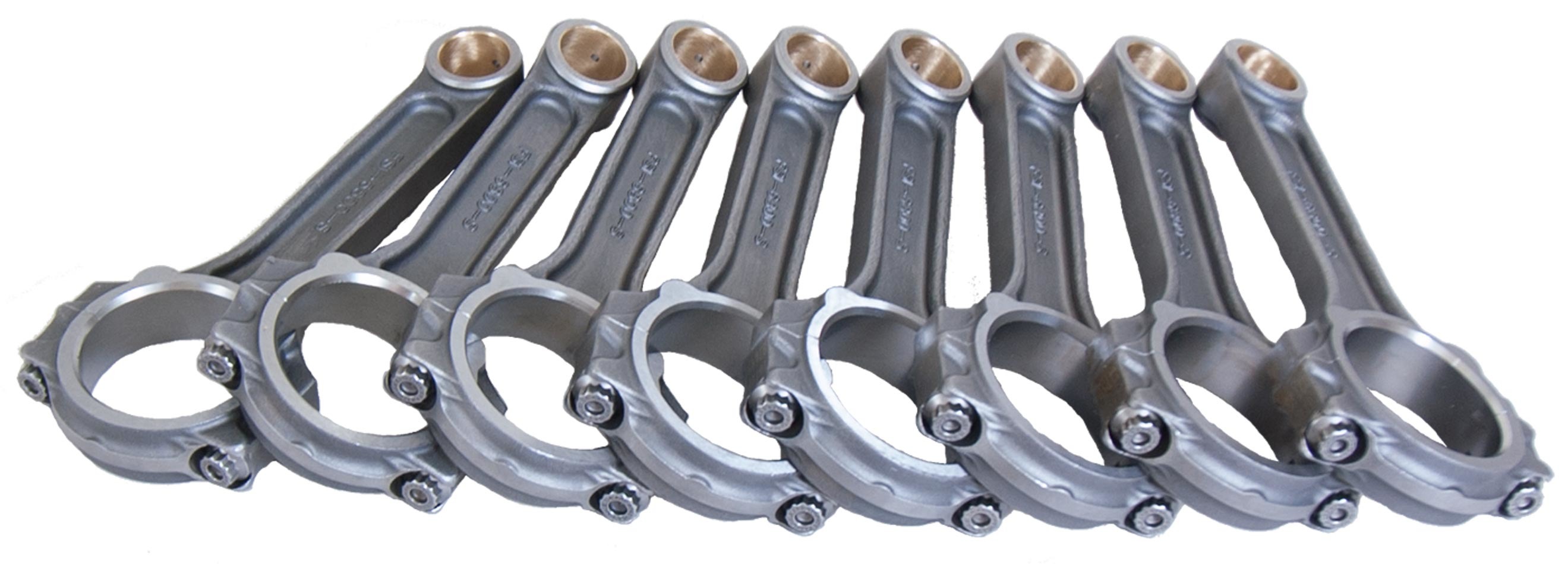 Eagle FSI6800 - Connecting Rod, I Beam, 6.800 in Long, Bushed, 7/16 in Cap Screws, Forged Steel, Big Block Chevy, Set of 8