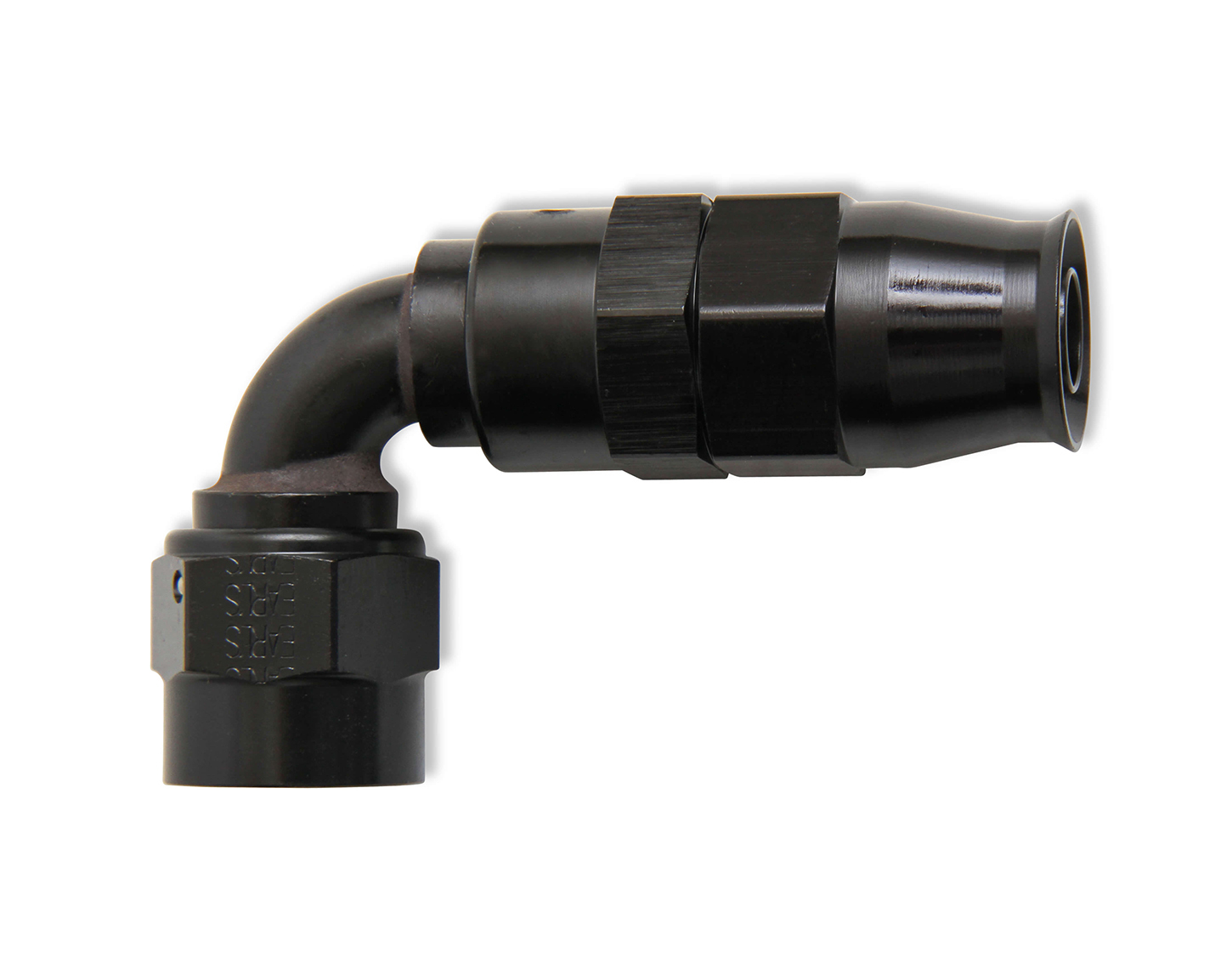 Earls 629110ERL - Fitting, Hose End, UltraPro, 90 Degree, 10 AN Hose to 10 AN Female Swivel, Aluminum, Black Anodized, Each