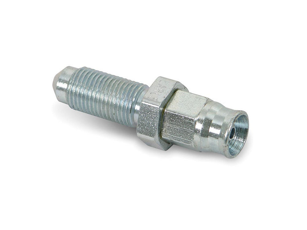 Earls 640203ERL - Fitting, Hose End, Straight, 3 AN Hose to 3 AN Male Bulkhead, Steel, Nickel Plated, Each