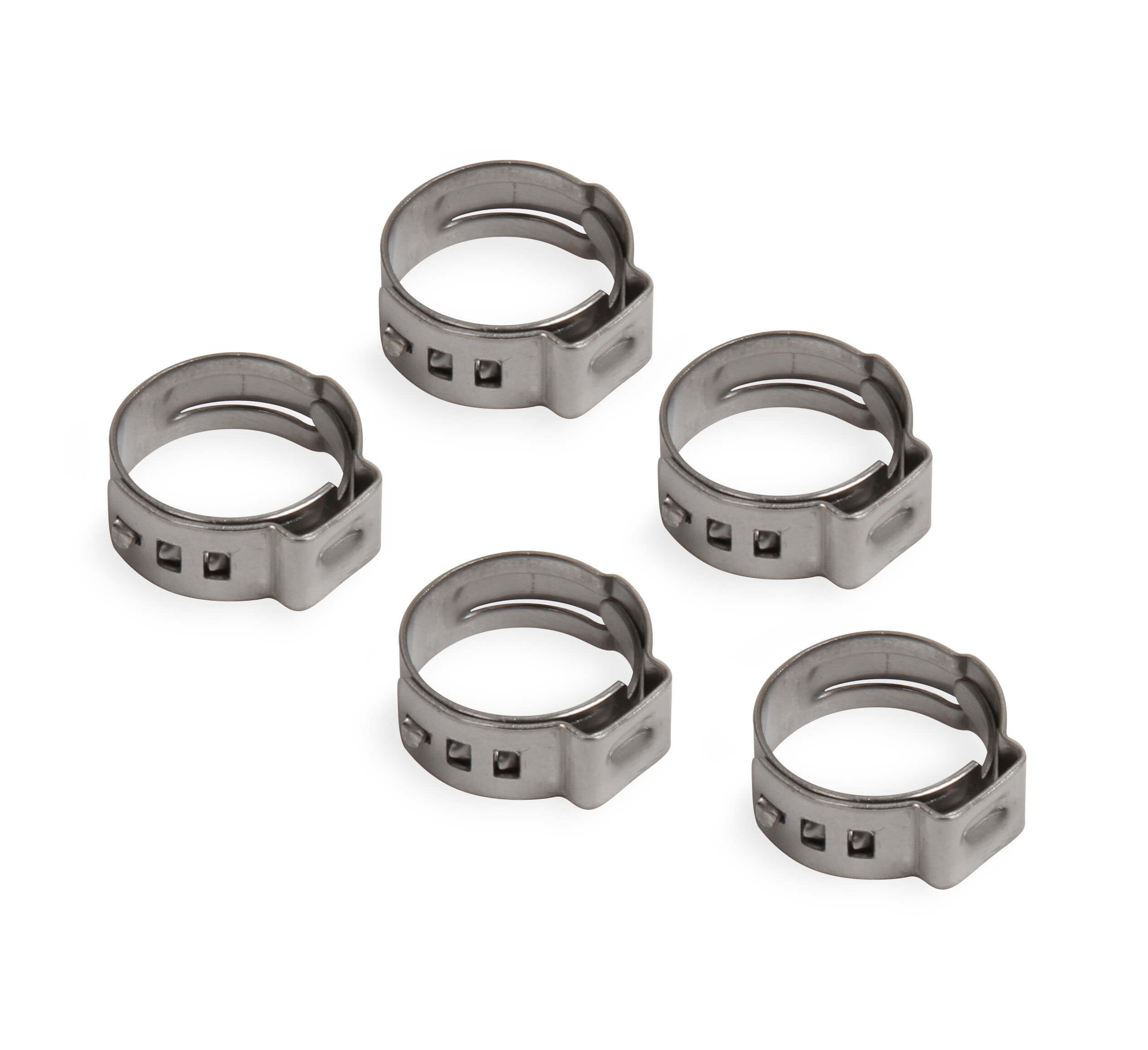 Earls 750010ERL Hose Clamp, Vapor Guard, Crimp, 3/8 in, Stainless, Natural, Set of 5
