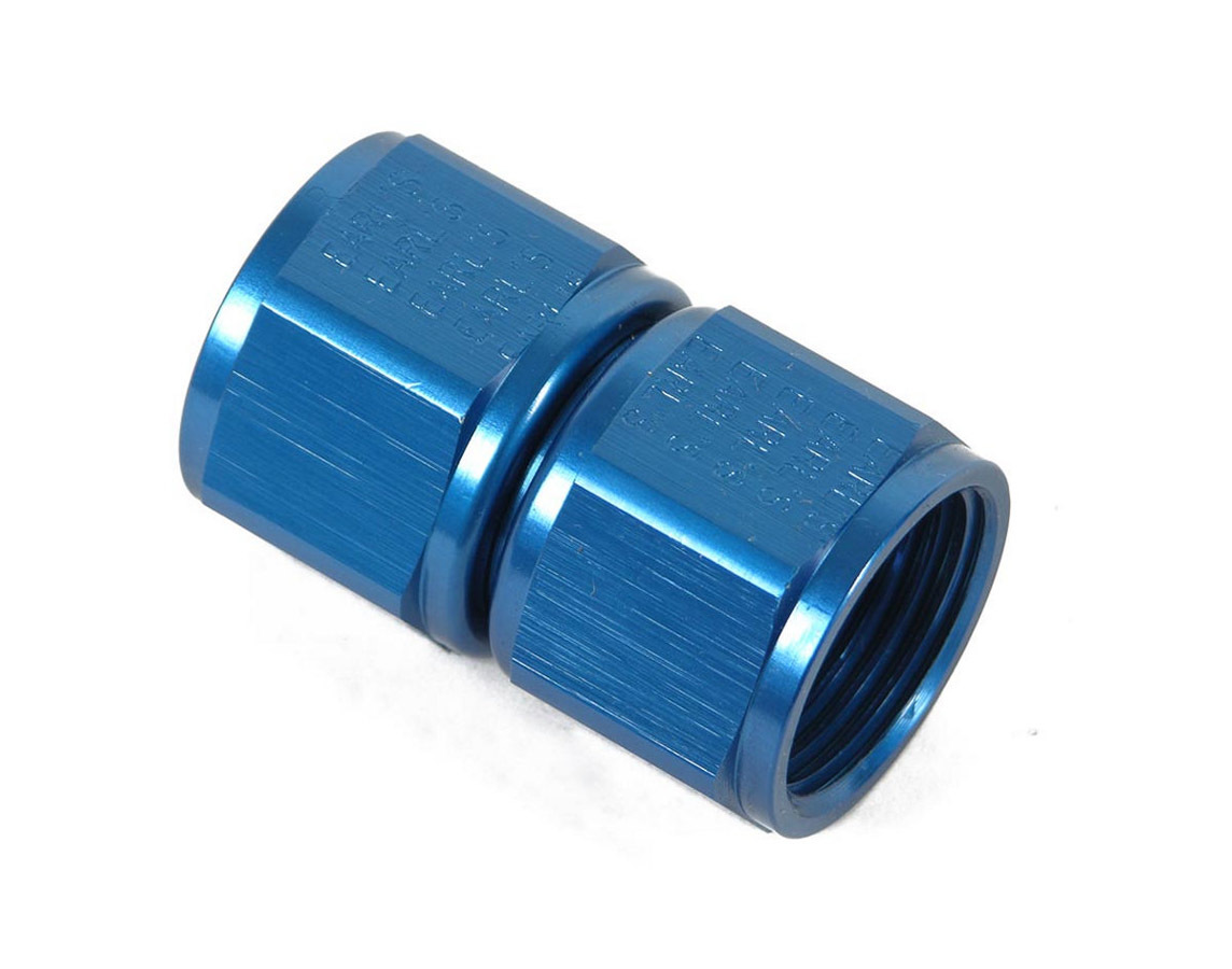 Earls 915108ERL Fitting, Adapter, Straight, 8 AN Female Swivel to 8 AN Female Swivel, Aluminum, Blue Anodized, Each