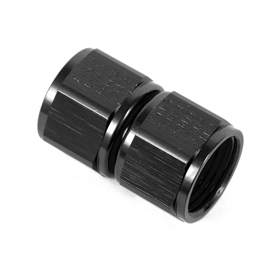 Earls AT915103ERL Fitting, Adapter, Straight, 3 AN Female Swivel to 3 AN Female Swivel, Aluminum, Black Anodized, Each