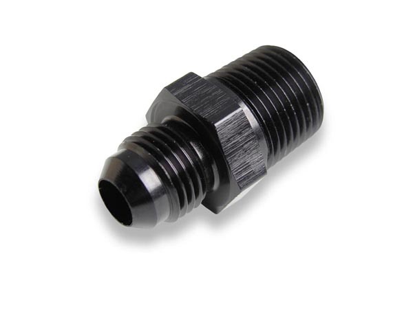 Earls AT981603ERL Fitting, Adapter, Straight, 3 AN Male to 1/8 in NPT Male, Aluminum, Black Anodized, Each