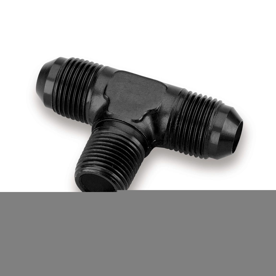Earls AT982506ERL Fitting, Adapter Tee, 6 AN Male x 6 AN Male x 1/4 in NPT Male, Aluminum, Black Anodized, Each