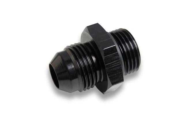 Earls AT985008ERL Fitting, Adapter, Straight, 8 AN Male to 8 AN Male O-Ring, Aluminum, Black Anodized, Each