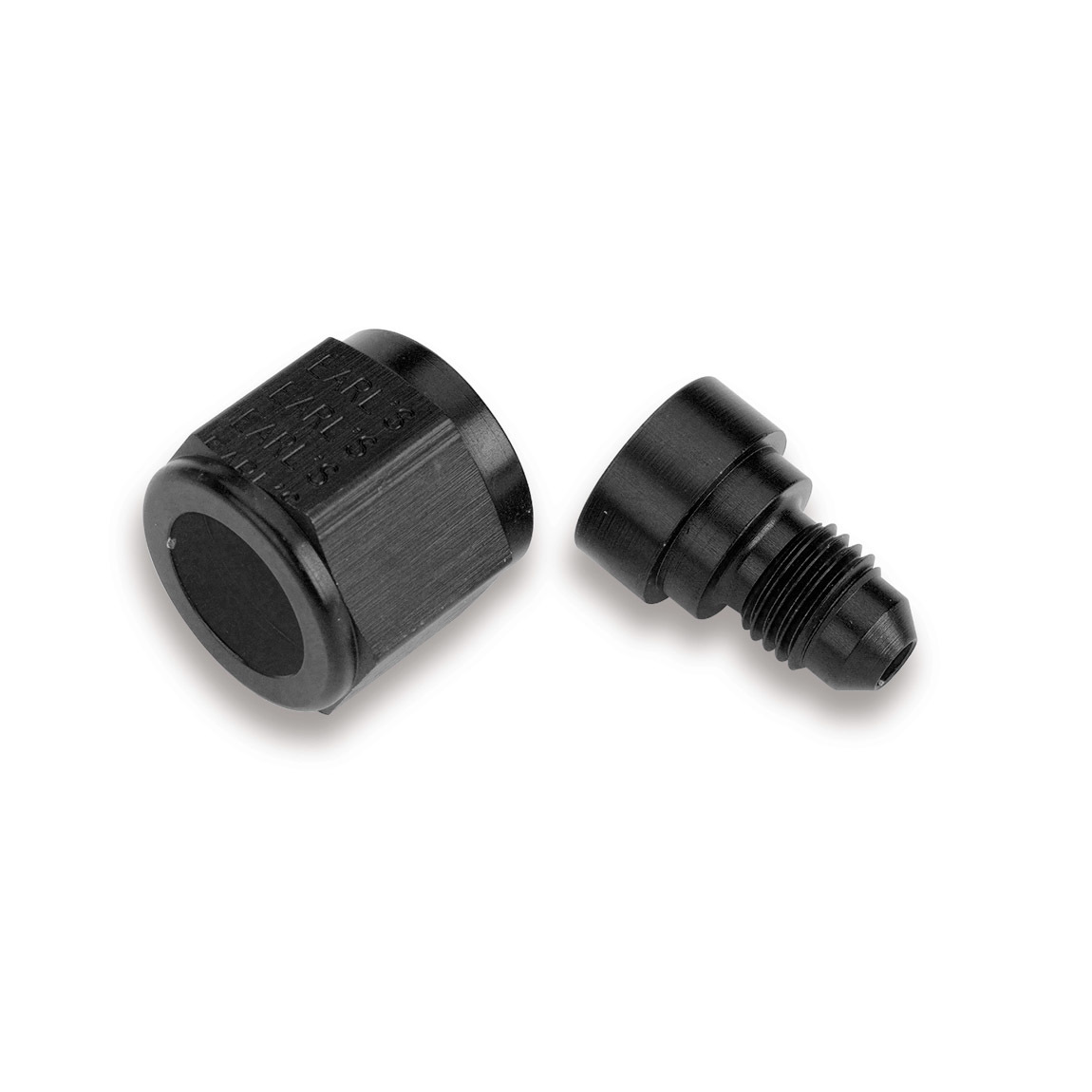 Earls AT9892084ERL Fitting, Adapter, Straight, 8 AN Female to 4 AN Male, Aluminum, Black Anodized, Each