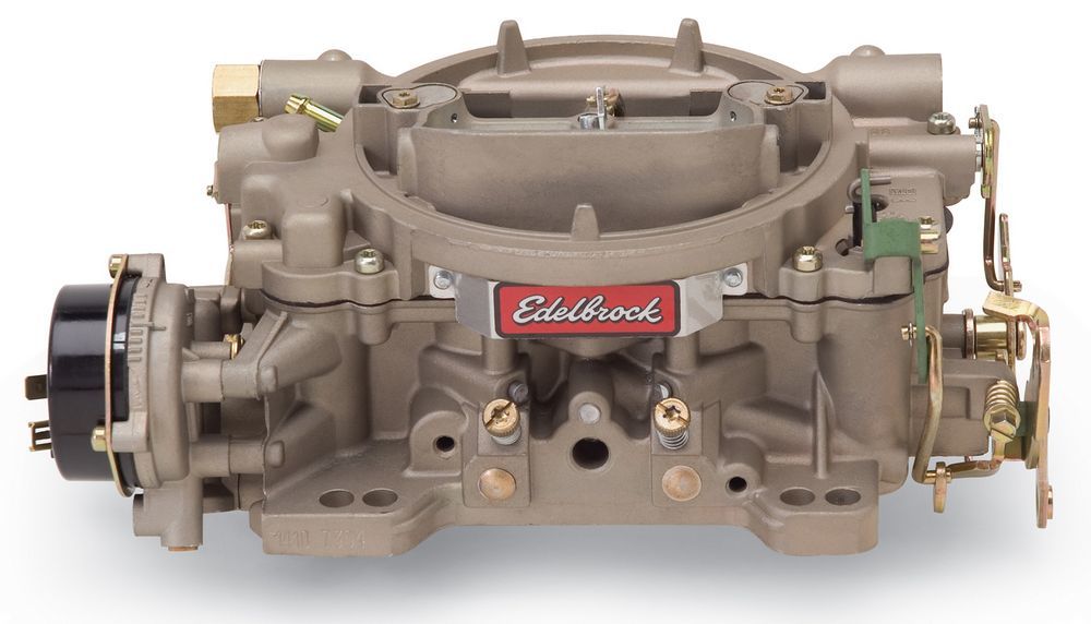 Edelbrock 1410 Carburetor, Marine, 4-Barrel, 750 CFM, Square Bore, Electric Choke, Mechanical Secondary, Single Inlet, Gray Powder Coat, Each