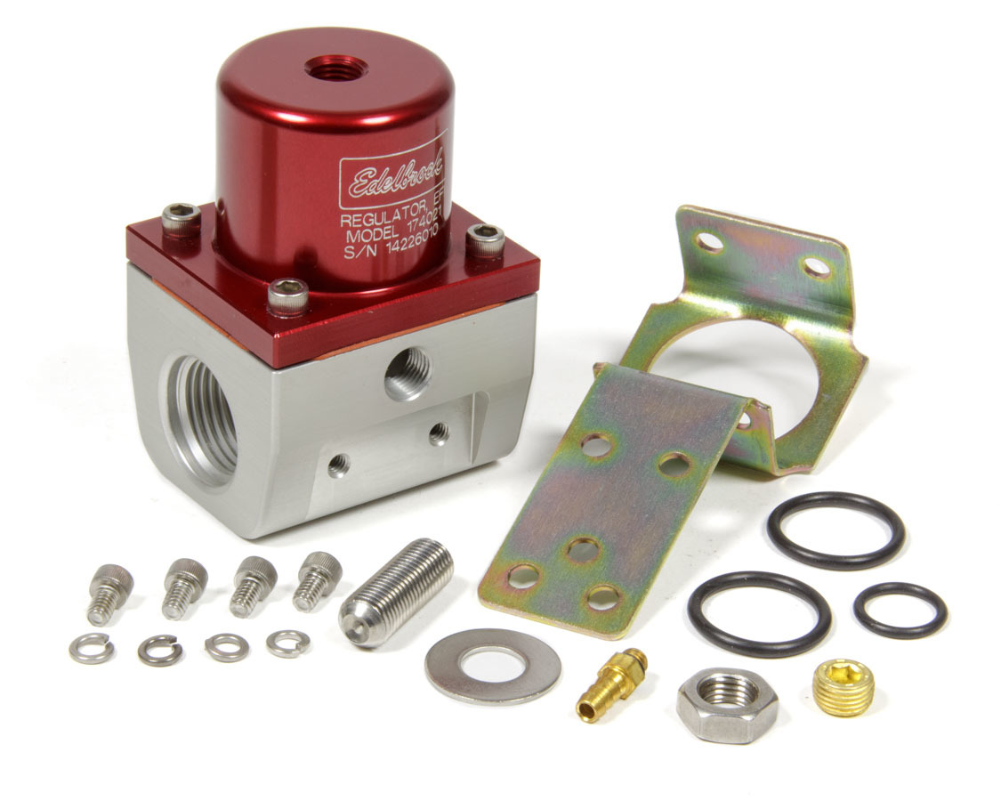 Edelbrock 174021 - Fuel Pressure Regulator EFI Style 35-90psi Red