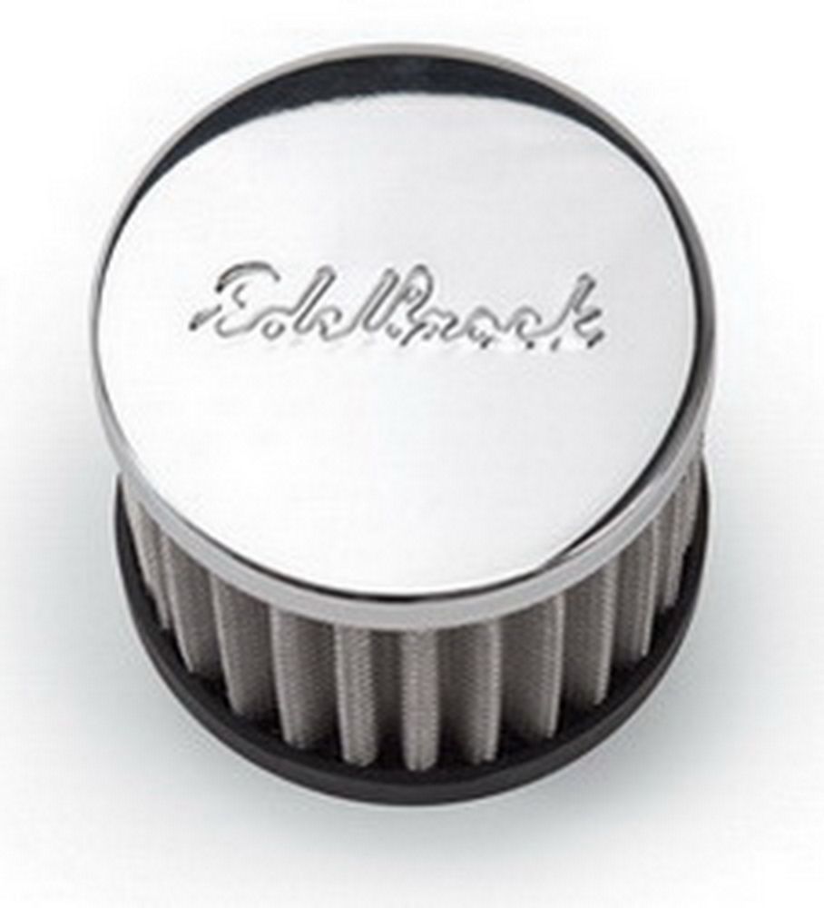 Edelbrock 4420 Breather, Circle Track, Push-In, Round, 1-1/4