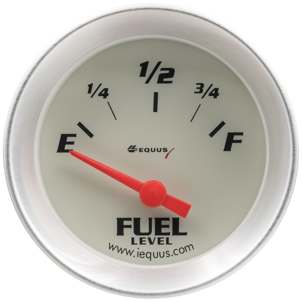 Equus E8362 - Fuel Level Gauge, 8000 Series, 0-90 ohm, Electric, Analog, Short Sweep, 2 in Diameter, White Face, Each