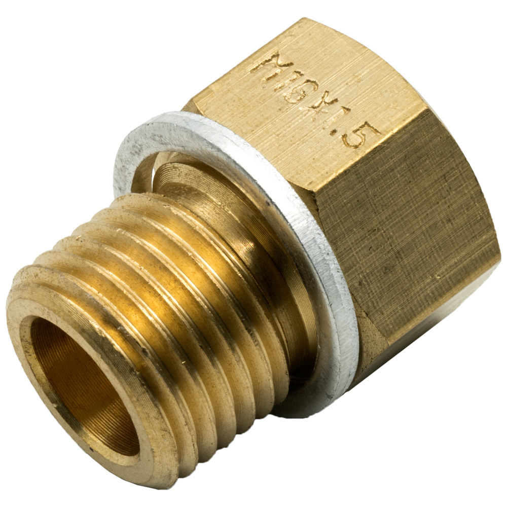Equus E9852 - Fitting, Adapter, Straight, 10 AN Female to 3/8 in NPT Male / 1/4 in NPT Male, 1/2 in NPT Male / 16 mm x 1.5 Male, Brass, Natural, Kit