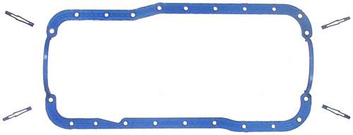 Fel Pro OS34508R - Oil Pan Gasket, 1 Piece, Steel Core Silicone Rubber, Small Block Ford, Kit