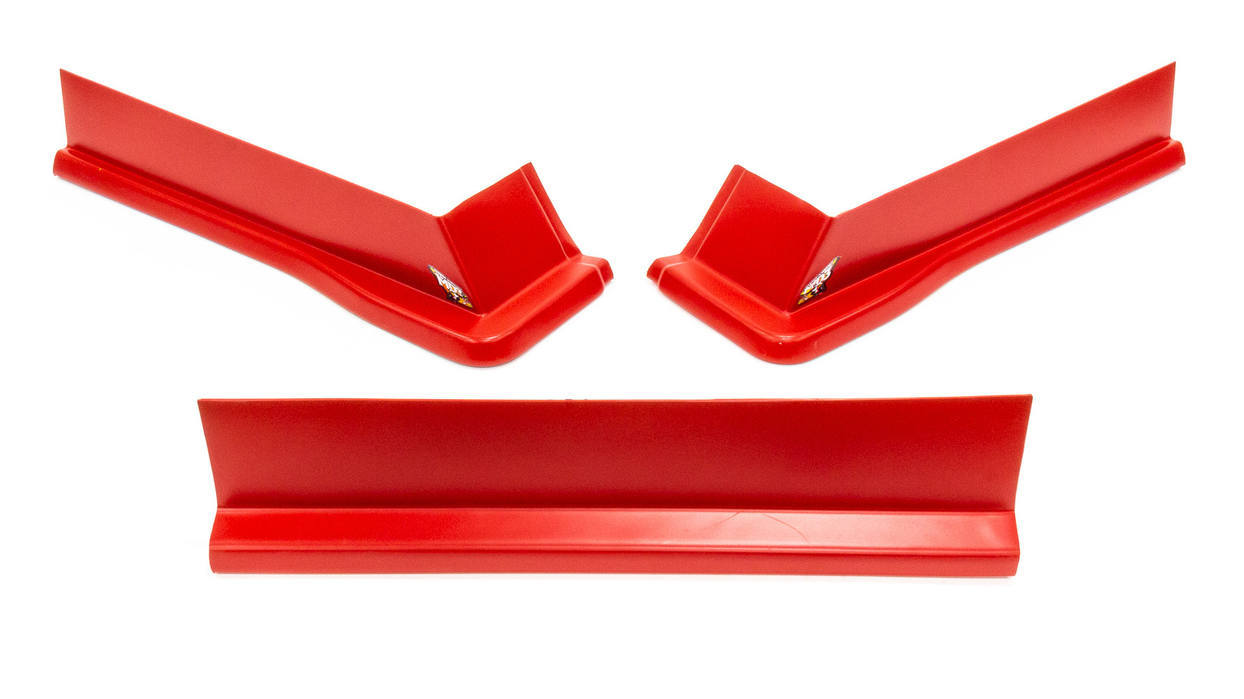 Air Valance - MD3 - 3 Piece - Molded Plastic - Red - Modified - Kit