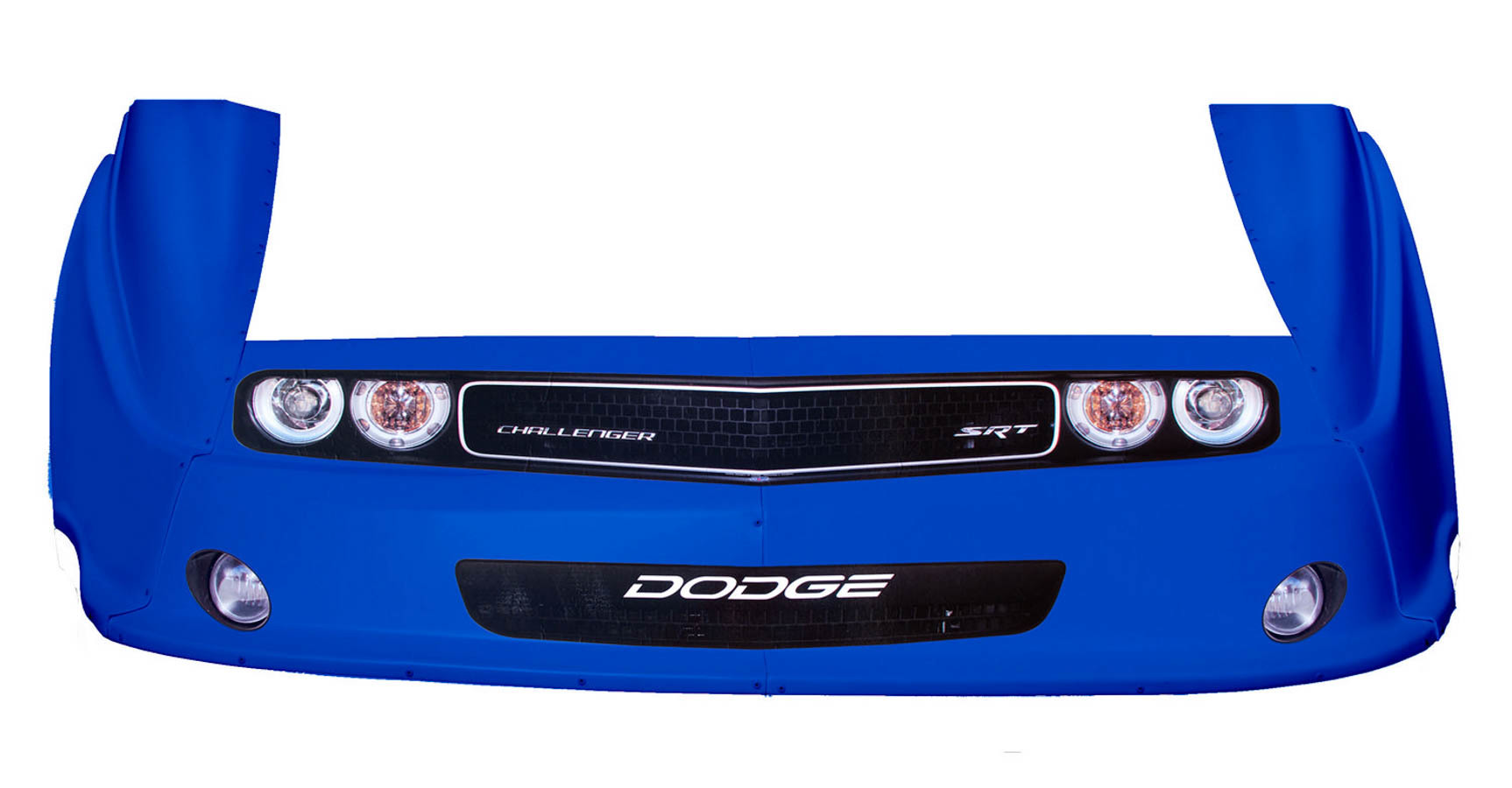 Nose - MD3 - Combo - Old Style - Fenders / Nose / Graphics - Molded Plastic - Chevron Blue - Dodge Challenger - Dirt Late Model - Kit