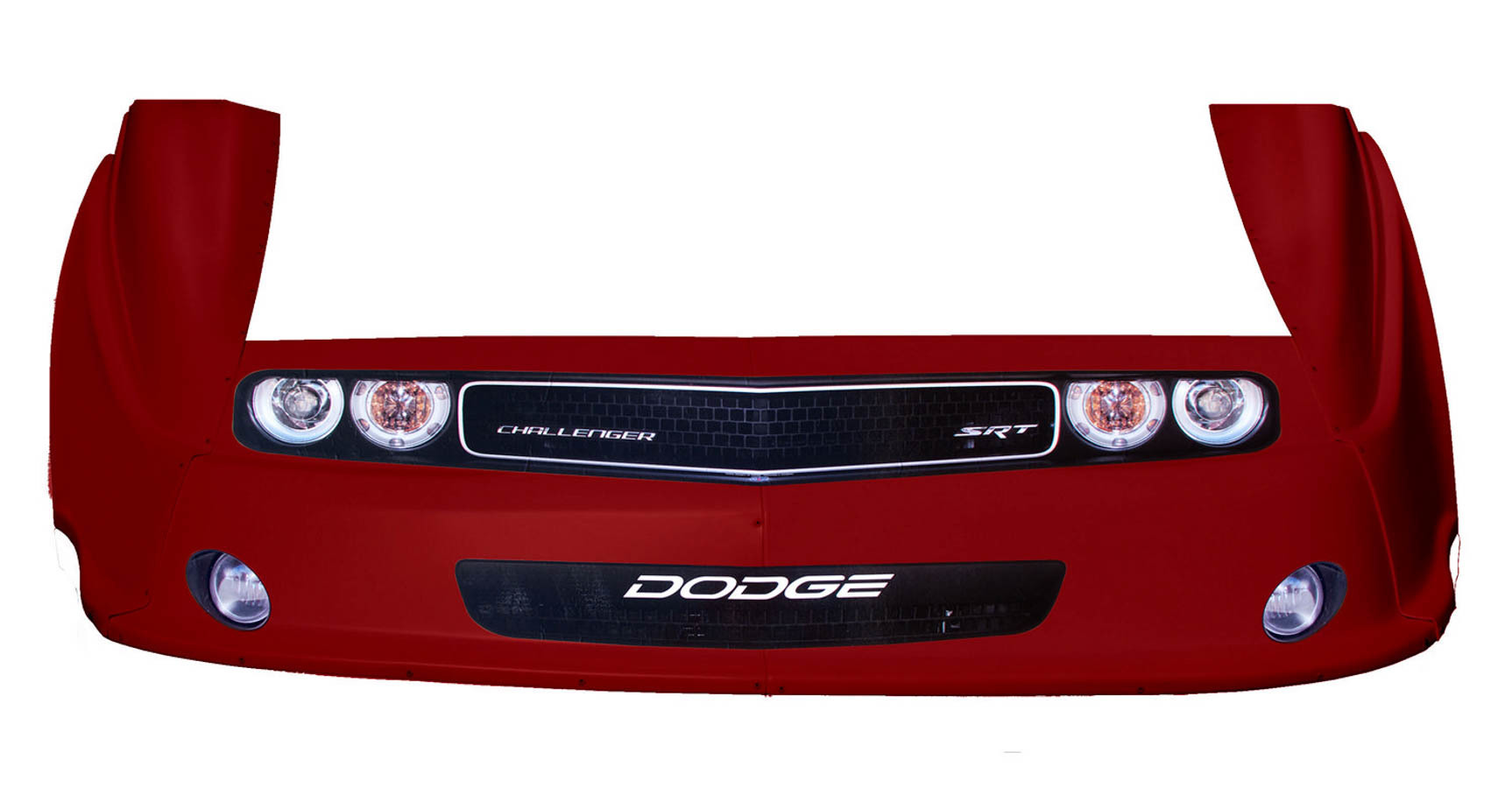 Nose - MD3 - Combo - Old Style - Fenders / Nose / Graphics - Molded Plastic - Red - Dodge Challenger - Dirt Late Model - Kit