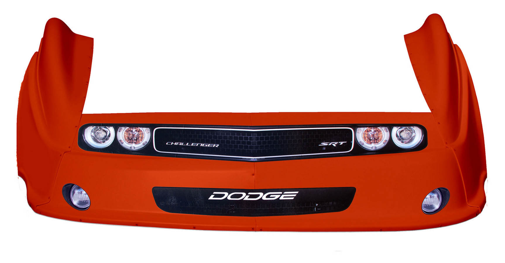 Nose - MD3 - Combo - New Style - Fenders / Nose / Graphics - Molded Plastic - Orange - Dodge Challenger - Dirt Late Model - Kit