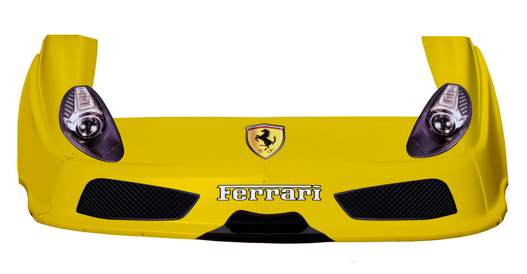 Nose - MD3 - Combo - Old Style - Fenders / Nose / Graphics - Molded Plastic - Yellow - Ferrari - Dirt Late Model - Kit