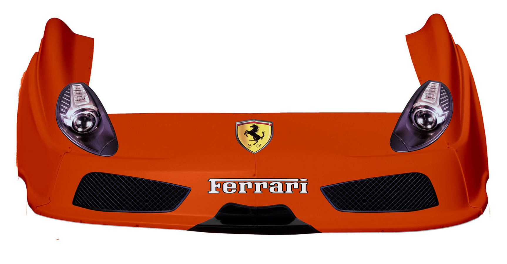 Nose - MD3 - Combo - New Style - Fenders / Nose / Graphics - Molded Plastic - Orange - Ferrari - Dirt Late Model - Kit